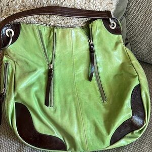 Tano Green and Brown Shoulder Bag